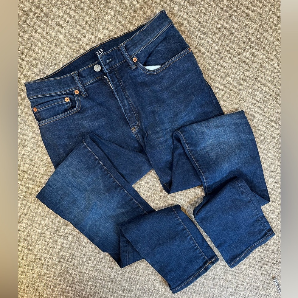 Gap Denim “Super Skinny” dark blue “worn” jeans 32x36 1969 men’s pants